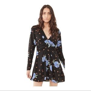 Free People Date Night Mini Dress navy